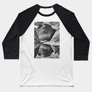 The Wave with Reflection B+W Baseball T-Shirt